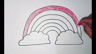 How to Draw cute and easy Rainbow | Easy Drawing, Painting and Coloring for Kids & Toddlers