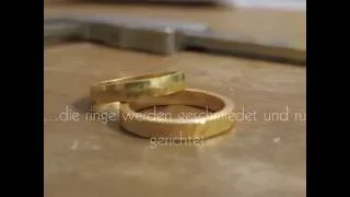 schmucklabor - making of a pair of individuell weddingsbands in 21kt gold