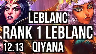 LEBLANC vs QIYANA (MID) | Rank 1 LeBlanc, 17/4/12, Godlike, Rank 12 | EUW Challenger | 12.13