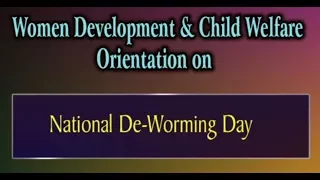 T SAT  || National De - Worming Day || Live With Women development Dept of TS