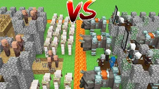 Minecraft Battle: Villager Castle vs Pillager Castle