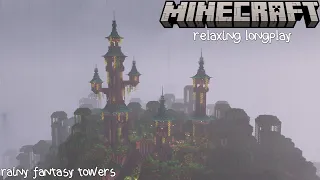 Minecraft Relaxing Longplay - Rainy Jungle - Fantasy Wizard Towers (No Commentary)