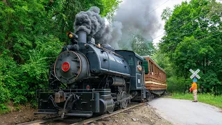 [4K] Insane Steam Locomotive Wheel Slip Up Close! | Stewartstown Railroad