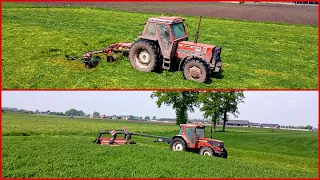 mowing grass with fiatagri f100 and fiatagri 100-90