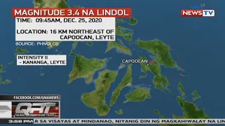 QRT: Ilang bahagi ng Visayas at Mindanao, niyanig din ng mga lindol