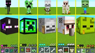 MOBS CHILDREN MOVED INTO HOUSES IN MINECRAFT GOLEM ZOMBIE CREEPER ENDERMAN SKELETON BATTLE HOW PLAY
