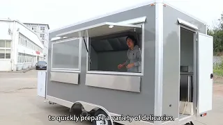 Oriental Shimao gray square food trailer