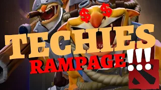 TECHIES RAMPAGE at 10 MINUTES || DotA 2