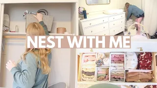 ORGANIZING BABY’S NURSERY | nest with me, preparing for baby + organize and clean with me 2022