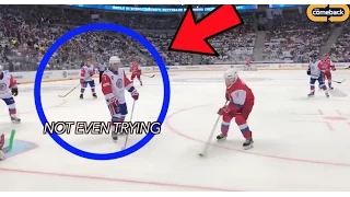 Nobody tries against Vladimir Putin at hockey