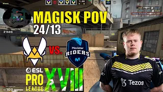 Magisk POV | 24-13 on OVERPASS | Vitality vs. Movistar Riders at ESL Pro League Season 18