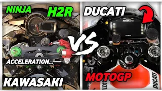 Kawasaki Ninja h2r vs ducati motogp  |  acceleration sounds top speed