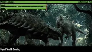 Indominus Rex vs. Ankylosaurus With Healthbars