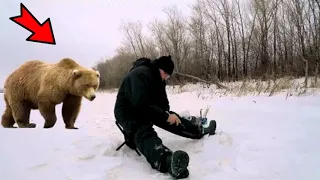 Рыбак не увидел, как к нему подошёл медведь! Дальше произошло ужасное!