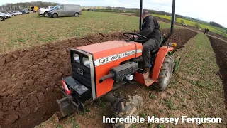 1981 Massey Ferguson 1010 AWD-4 0.9 Litre 3-Cyl Diesel Mini Tractor (19HP) with BMB President Plough