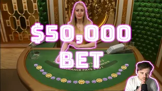 BETTING $50,000 IN ONE HAND ON BLACKJACK!