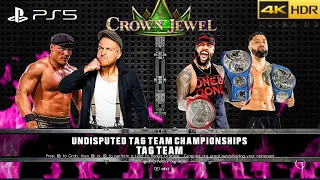 WWE 2K22 (PS5) - THE USOS vs BUTCH & RIDGE HOLLAND | UNDISPUTED TAG TEAM CHAMP | CROWN JEWEL 22 (4K)