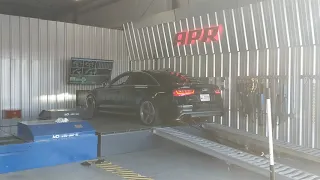 APR 4.0T exhaust w/mid muffler dyno - Audi S6 stage 3 - SRM RS7 turbos and APR dps w/cat