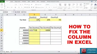 How to fix Column reference in Excel