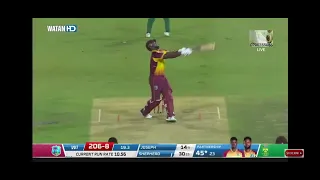 Romario Shepherd destroys Kagiso Rabada for 26 in final over.