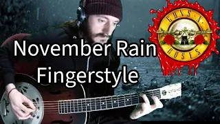 Guns N' Roses - November Rain Fingerstyle Cover On Gretsch Resonator With Lyrics