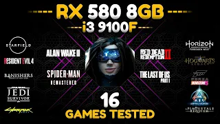 i3 9100f + RX 580 - Test in 16 Games in 2024