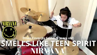 Nirvana - Smells Like Teen Spirit - Drum Cover by Sasha (9 years old)