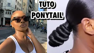 TUTO PONYTAIL AVEC X PRESSION /JE PLAQUE MES CHEVEUX CRÉPUS