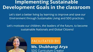 Webinar - 172 - Implementing Sustainable Development Goals in the classroom