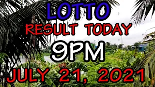 LOTTO RESULT TODAY 9PM DRAW JULY 21, 2021