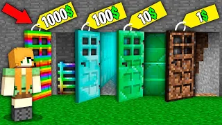 Which RAREST DOOR WILL ALEX BOUGHT FOR 1000$ VS 100$ VS 10$ VS 1$ in Minecraft ?