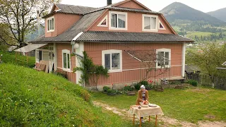 VILLAGE IN UKRAINE. Cooking Smoked Meat