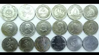Rare 2 Rupees Commemorative Coins  of INDIA from 1982 to 2010 | 17 coins in Series