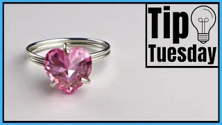 Wire Prong Ring with Heart Crystal Cabochon Simple Tutorial