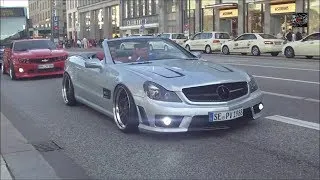 Mercedes SL63 AMG & Camaro SS Supercharged - EXTREME HARD Exhaust in Hamburg [HD]