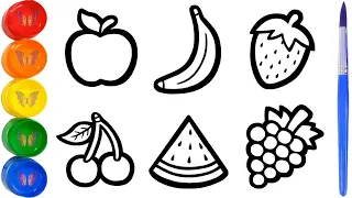 Let's Learn How To Draw Fruits Together | Tips for Painting, Coloring for Toddlers & Kids