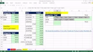 Mr Excel & excelisfun & Bill Szysz Trick 154 Part 2: Totals by Product Codes like: 2871TBS