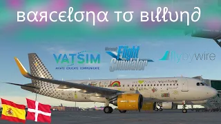 Vueling VLG38WR│Barcelona to Billund│Microsoft Flight Simulator 2020│VATSIM│flybywire A32NX