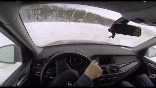 Kid Drifting BMW X5 in Snow POV