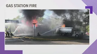 Spark causes gas station in Lexington County to go up in flames