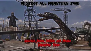 Destroy all monsters (1968)   Godzilla,Rodan,Mothra and Manda terrorized tokyo (Japanese version)