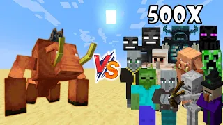 Mutant HOGLIN vs Every Minecraft Mob in Minecraft x500 - Mutant Hoglin vs all Mobs