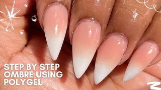 How to: Baby Boomer French Fade Ombré Nails using Polygel | BEGINNER FRIENDLY TUTORIAL