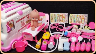 8 Minutes Satisfying with Unboxing Cute Pink Ambulance Car Doctor Toys Set ASMR ( No Music )