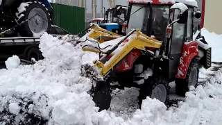 Уборка снега трактором Беларус 320 4