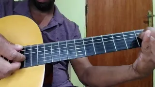 Tocando o dedilhado completo no violão (Descendo e subindo).