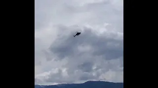 #wyoming stuff | #Bell #222 #helicopter #flyby 🤠🤙🤙 #stormbrewing #mountains #BLMland