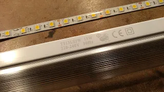 Modifying an old light with LED tape.