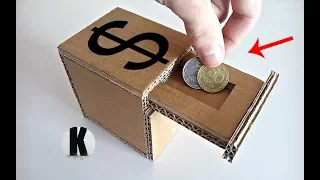 Как сделать копилку из картона? / How to make a piggy bank from a cardboard?