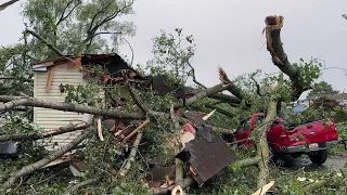 Suspected EF-1 tornado damages mobile home park in Comstock Park, Michigan